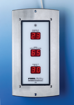 Информационный дисплей pool-display температура воздуха, влажность воздуха, температура воды бассейна Накладной арт. 1015058